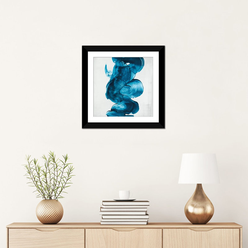 « outside i », impression sur toile, Papier d'art encadré noir, Blanc, H 16 po x l 16 po x P 1 po