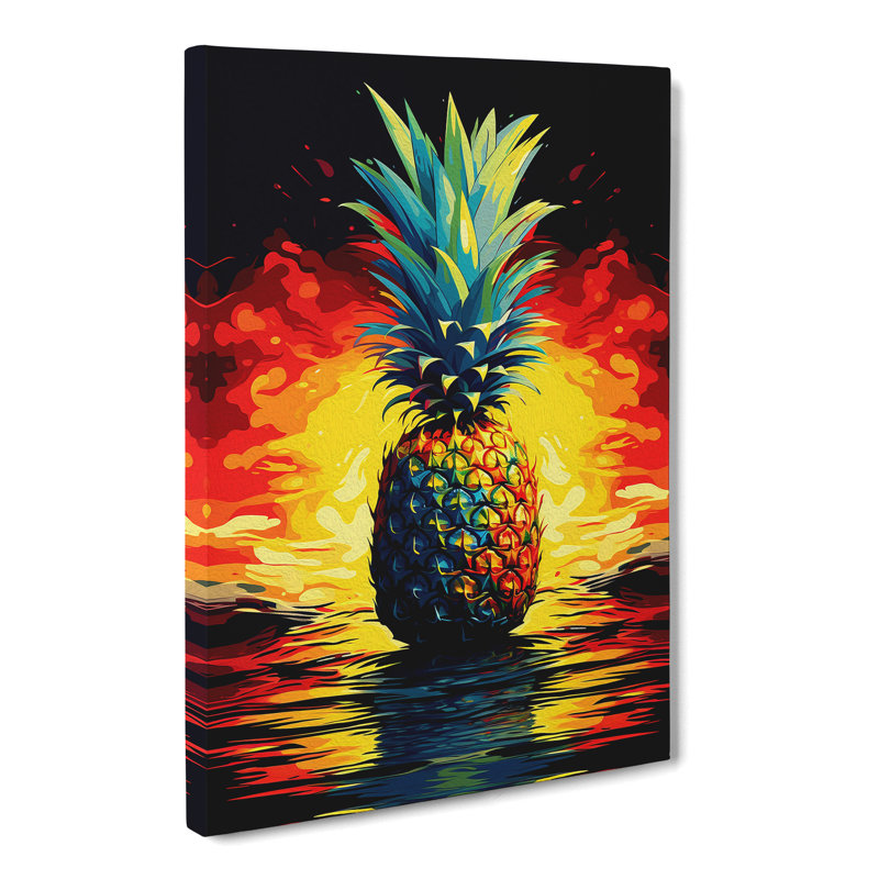 Pineapple Abstract - Wrapped Canvas, 50cm H x 35cm W x 3cm D