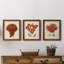 Antique Red Coral I - ensemble de 3 peintures sur toile encadrées-439793167-439793166