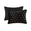 Édredon simple / simple TG avec 2 taies décoratives et coussin décoratif, noir, rembourré, - étiqueté, lavable à la machine, motif en forme de cœur métallique, 1 preuve décorative standard-118893593
