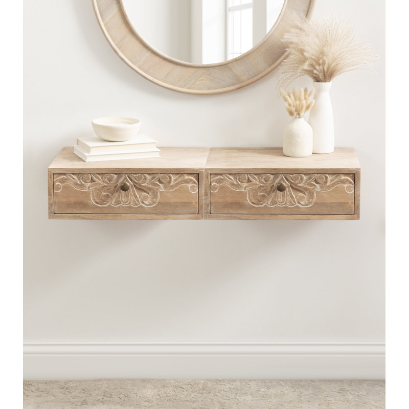 Mirza Solid Wood Floating Side Table