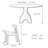Round gray sintered stone dining table