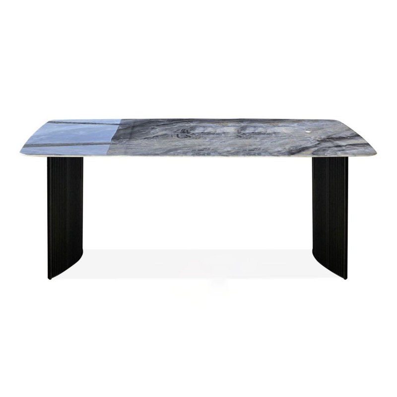 Modern marble rectangular dining table, 29.53" H x 78.74" W x 39.37" L