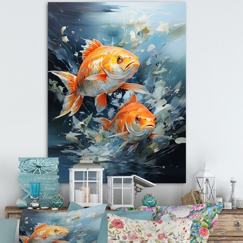 " Fishing Carp Collage II ", 20" H x 12" W x 1" D, Wrapped Canvas