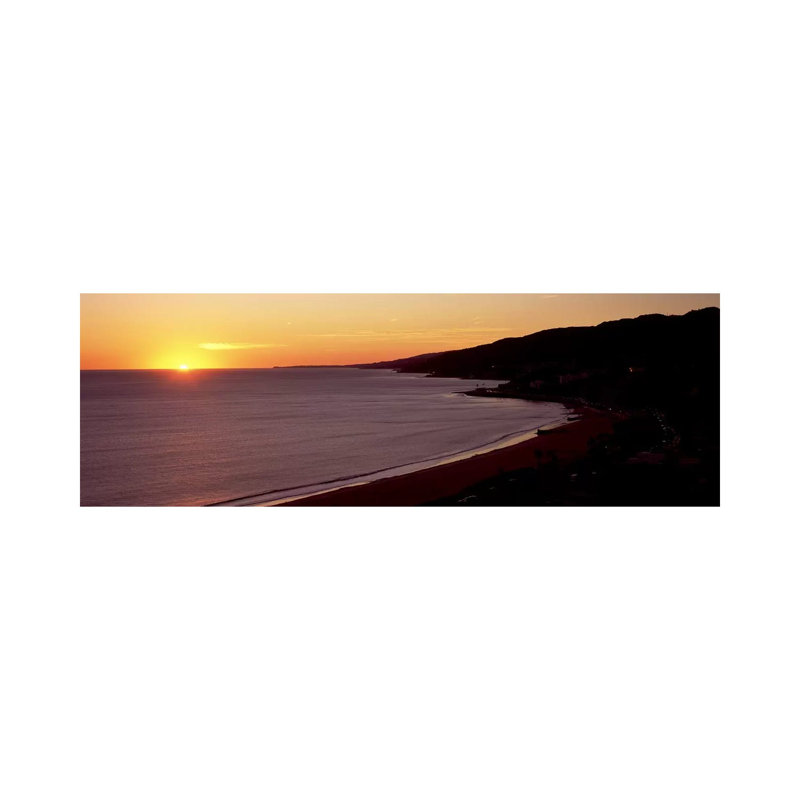 Beach At Sunset, Malibu Beach, Malibu, Los Angeles County, California, USA - Wrapped Canvas Panoramic Print
