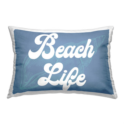 Vintage Beach Life Conch Decorative Printed Throw Pillow by Lil' Rue