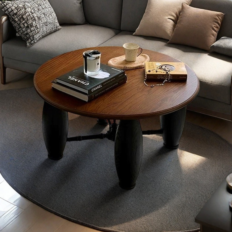 Table basse ronde de style rétro, H 16,53 po x L 31,49 po x l 31,49 po