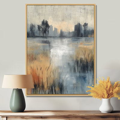 Golden Path In The France Countryside - Landscapes Wall Art, Grey Abstract Canvas Print