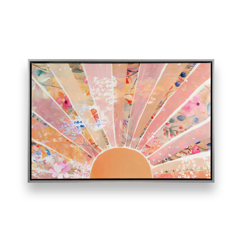 Doux soleil sur toile imprimé floral, H 12,75 po x l 18,75 po, 1, Chrome poli