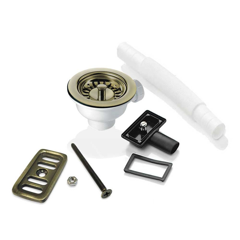 90Mm Waste And Overflow For Astini, RAK, Rangemaster Ceramic Sink, Bronze