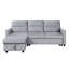 Canapé-lit modulaire réversible en velours 81,5 po gris clair avec méridienne de rangement et poche latérale-130226260