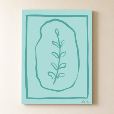 Pop Of Leaves Teal by Lucille Price - Graphic Art on Canvas