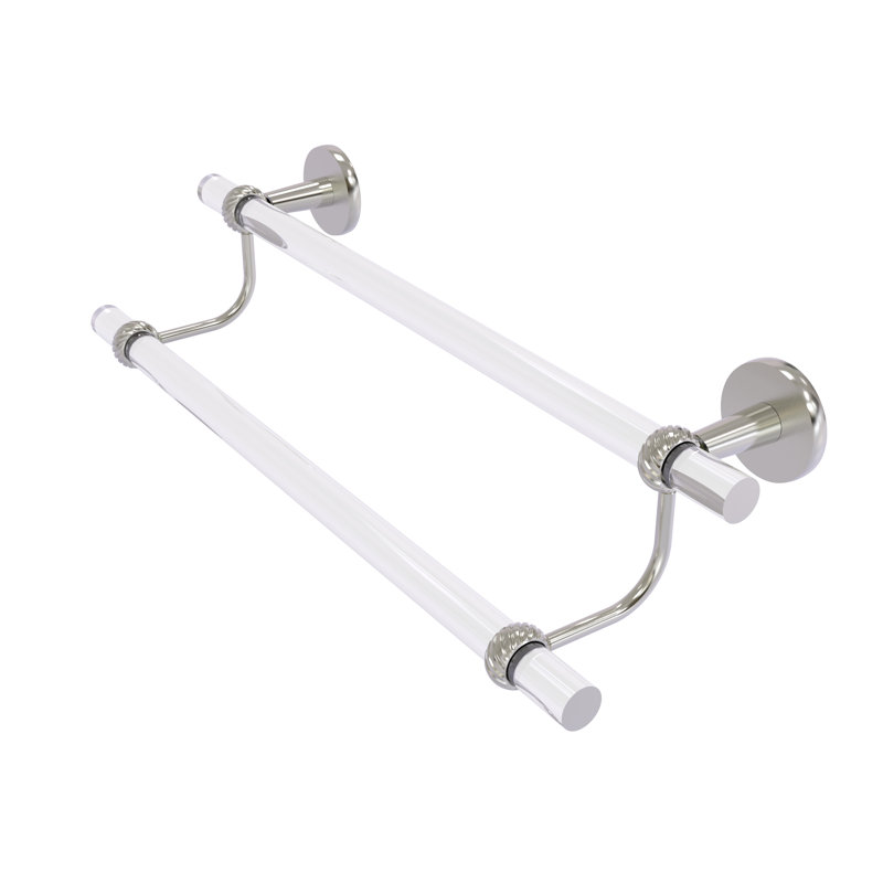 Double barre à serviettes murale clearview, H 7,6 po x l 34 po x P 5,5 po, Nickel satiné