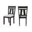2 chaises de salle à manger de style transitionnel, bord rembourré couleur blé anthracite, en bois avec pieds carrés, 2 pièces, poteaux