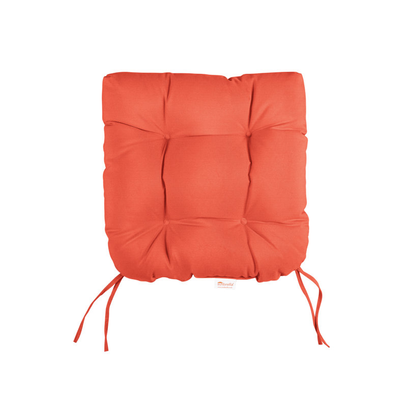 Tufted Outdoor Sunbrella Seat Cushion, 19" W, Canvas Melon Sunbrella® Canvas