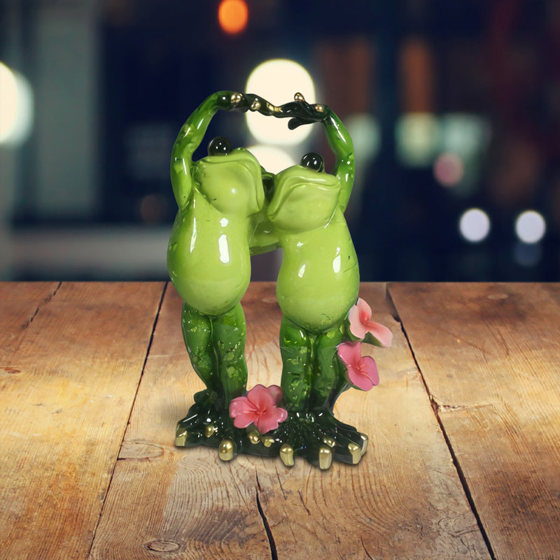 Figurine H 5,5 "Couple de grenouilles avec amour posant