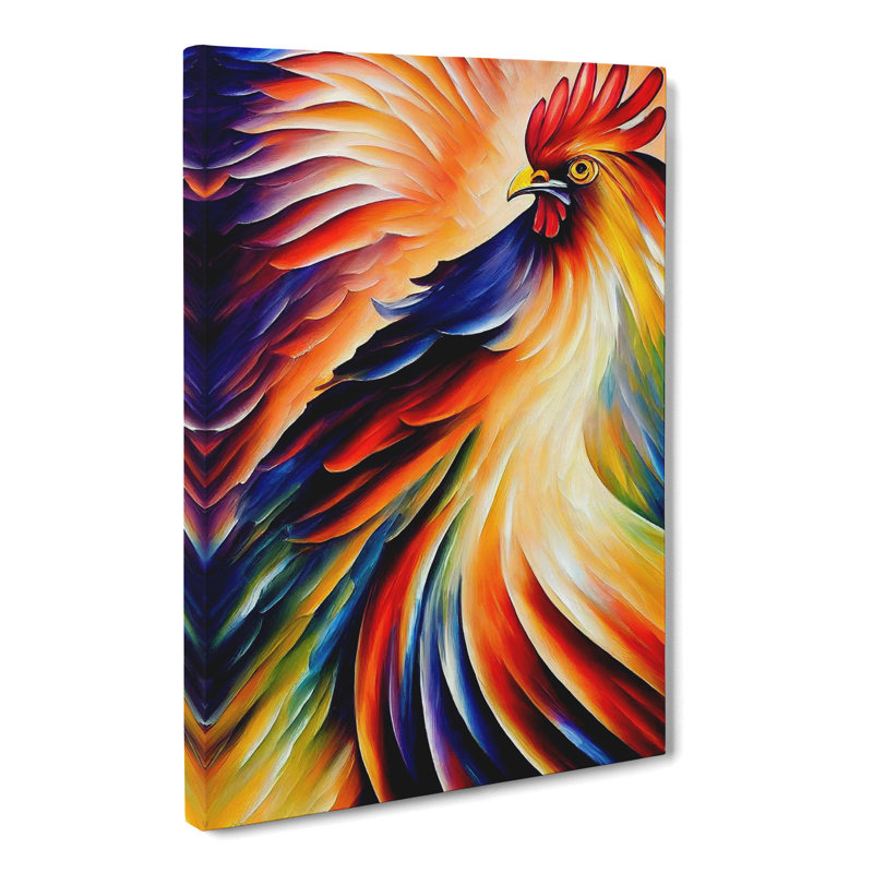 Mauritane Rooster Painted - Wrapped Canvas, 76cm H x 50cm W