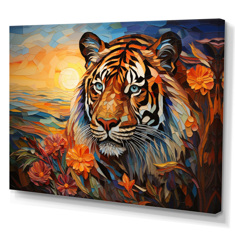 Ngorongoro Mosaic Capture The II - Animals Wall Art Prints, H 24 po x l 32 po x P 1 po, Toile tendue