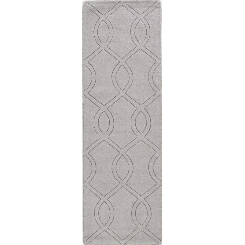 Tapis gris géométrique en polypropylène tissé à la machine 7 pi 10 po x 11 pi Feo, Rectangle 8 pi x 10 pi