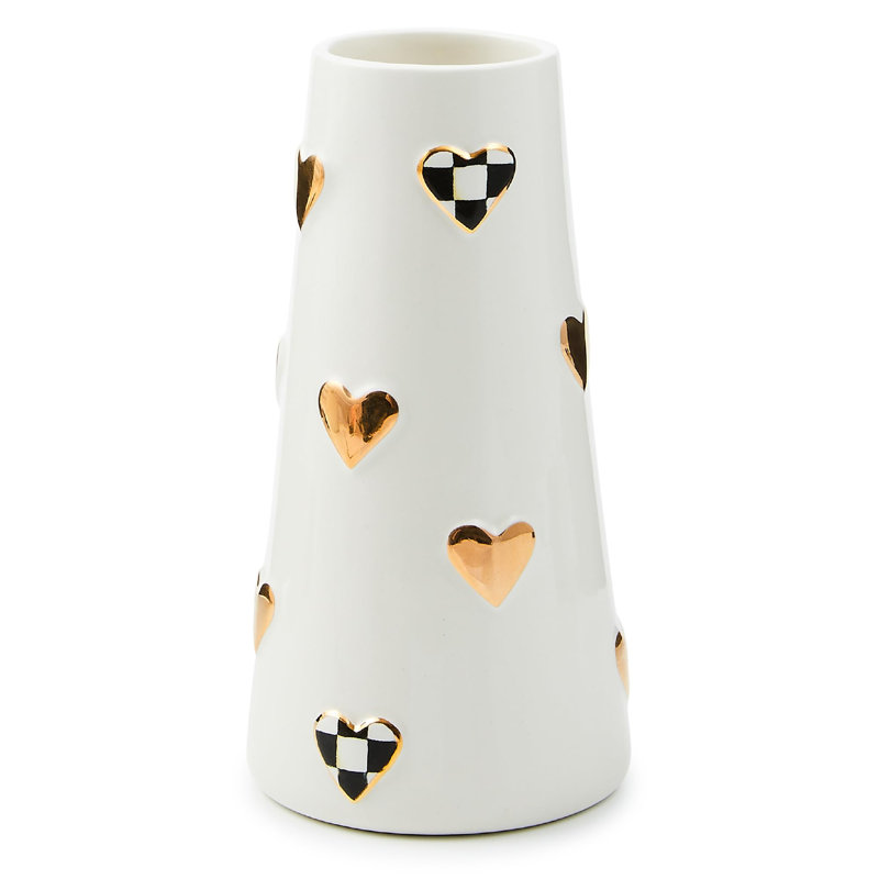 Vase cœur en céramique, vase décoratif unique, (noir)