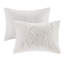 Ensemble d'édredon 3 pièces en coton et chenille capitonné blanc cassé / grand-117509029