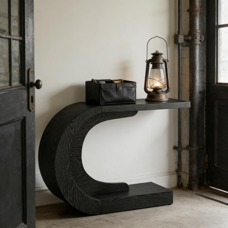 Élégante console d'appoint en forme de C pour le couloir et le vestibule | Idée de cadeau