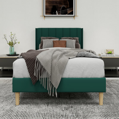 Upholstered Platform Bed With Headboard