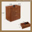 Wave-Textured 3-Drawer Dresser, Compact Nightstand with Waterproof MDF Top