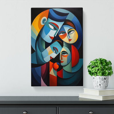 Loving Family Cubism No.2 - Wrapped Canvas