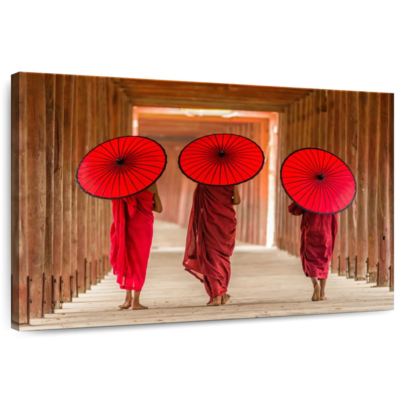 Adella Three Buddhist Monks, 32" H x 48" W