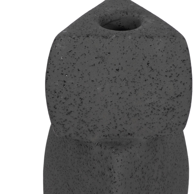 Candlestick Candle Holder, 9" H x 4" W x 4" D, Black
