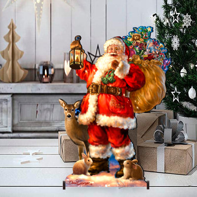 Art de pelouse Woodland Santa Home and Outdoor Decor