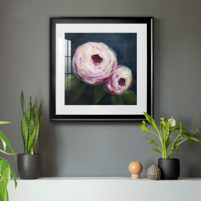 «Ethereal Blooms II», reproduction encadrée de qualité supérieure - prête à être accrochée, Cadre noir