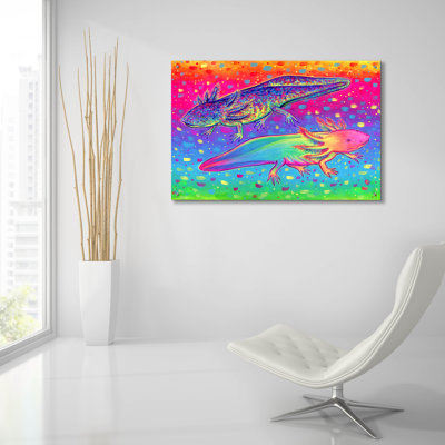 Art mural en verre Trinx «Rainbow Axolotls» par Rebecca Wang