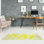 Tapis jaune barhood de à tissage plat rand cite city