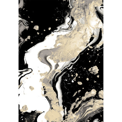 Galaxy Series Abrstract Black/Gray/Ivory/Beige Area Rug