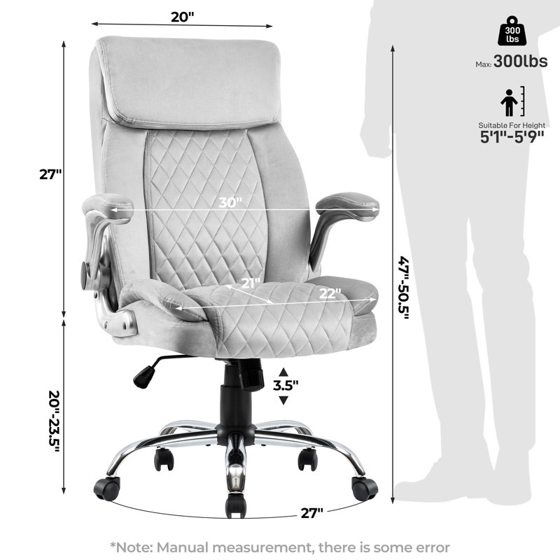 Fauteuil de bureau pivotant en velours