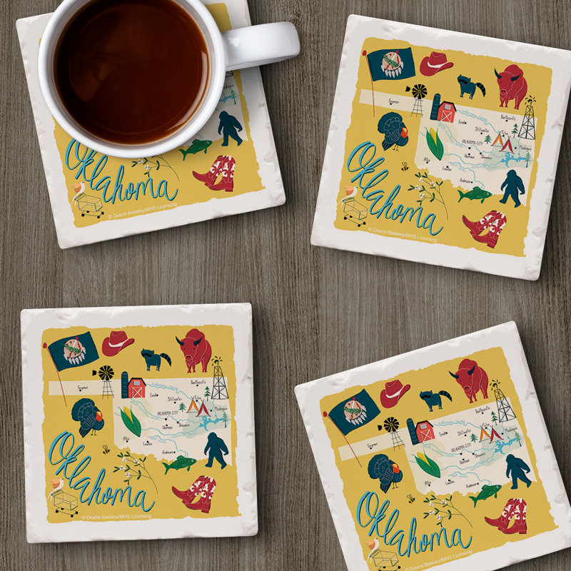 Ensemble de sous-verres Oklahoma Home 4 pièces