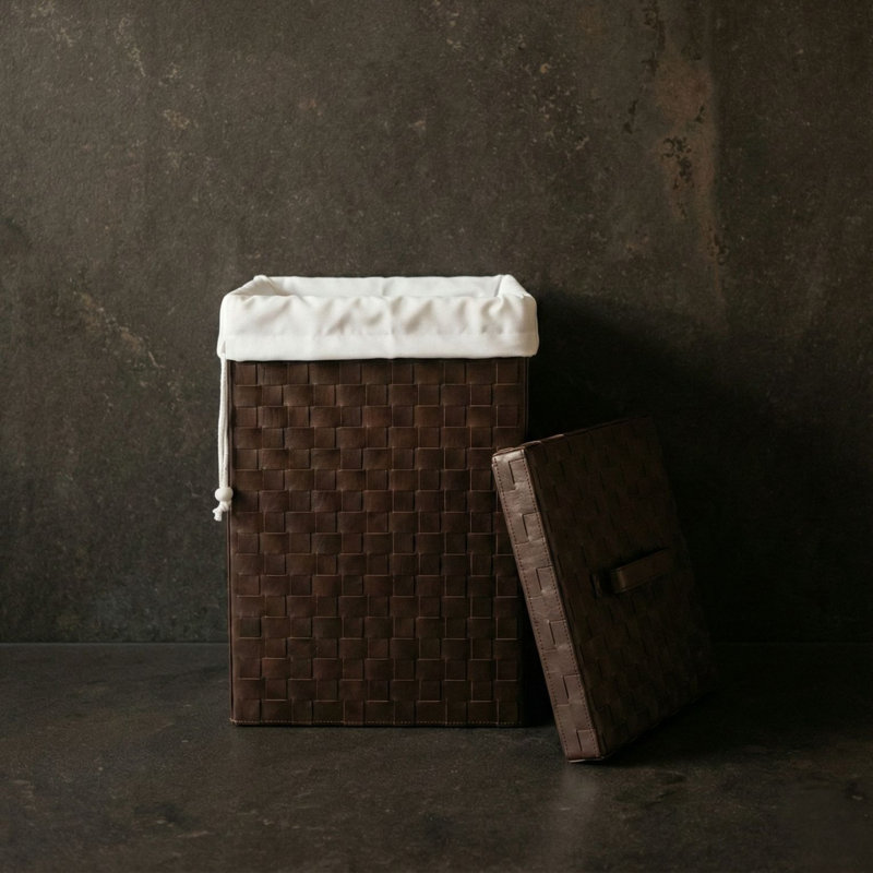 Panier à linge en cuir tissé Vivaldi