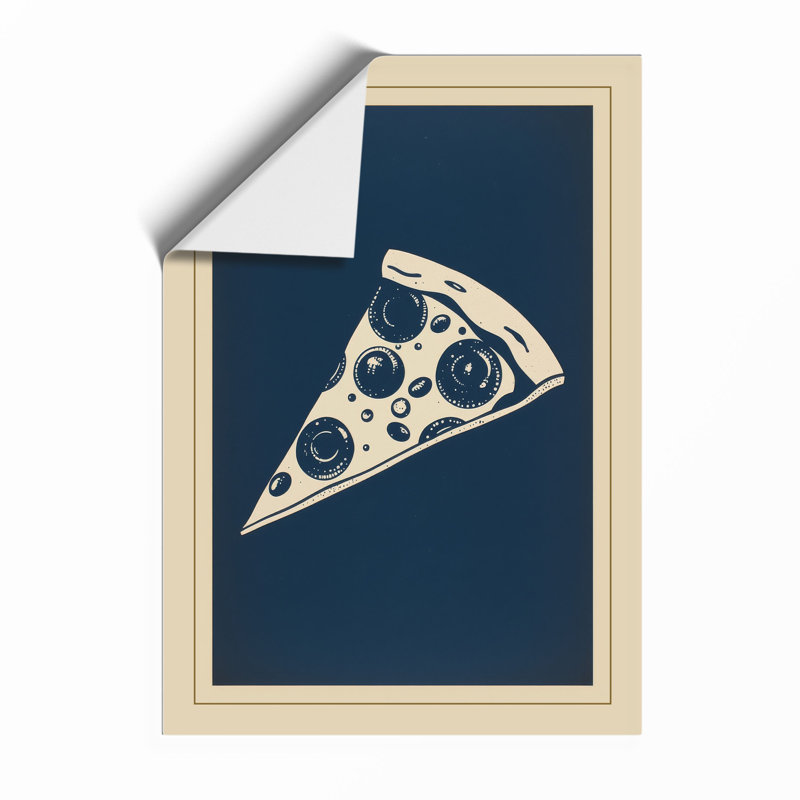 Pepperoni Slice Retro - Framed Print, A1 - 84.1 x 59.4 cm, Unframed