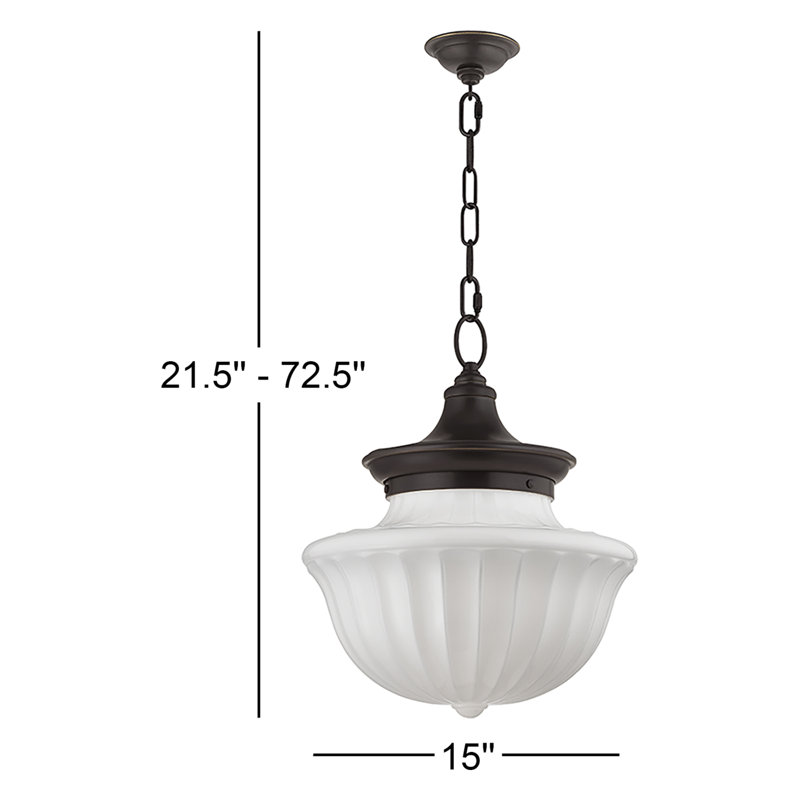Luminaire suspendu simple à 1 lumière Maisie, Bronze vieilli, H 72,5 po x l 15 po