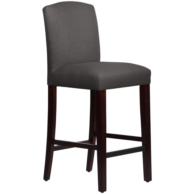 Tabouret de bar et de comptoir April, Tabouret de bar (siège d'une hauteur de 31 po), Lin ardoise classique, Espresso