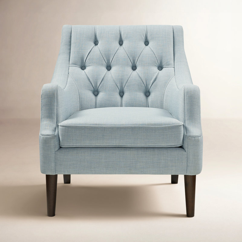 Anatonia 29.25" Wide Tufted Wingback Chair, Dusty Blue