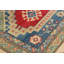 Tapis décoratif en laine rouge de conception unique 6 pi 10 po X 9 pi 8 po noué à la main New Age