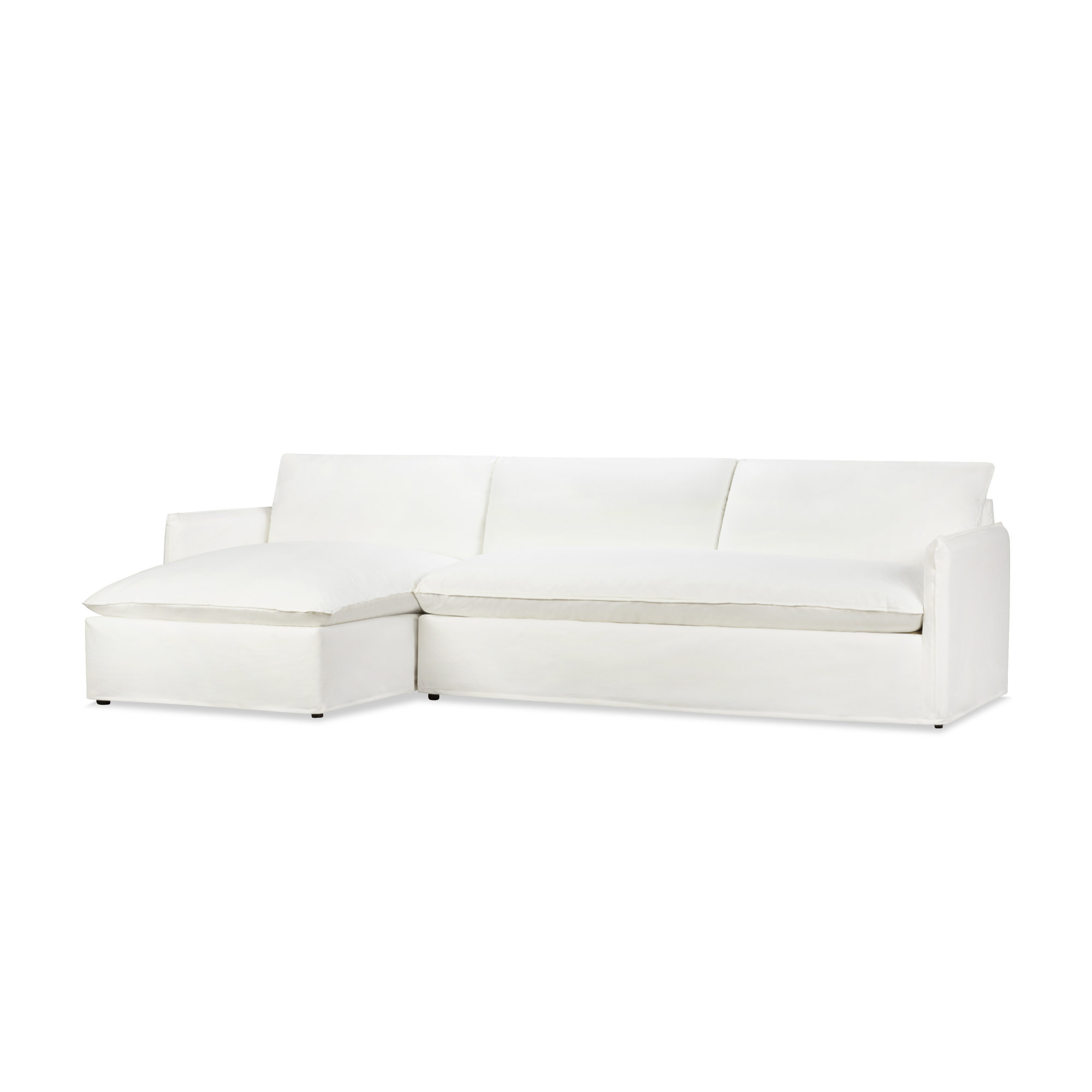 Bellatrix Upholstered L-Sectional, Left Hand Facing, Bayou Off White Canvas