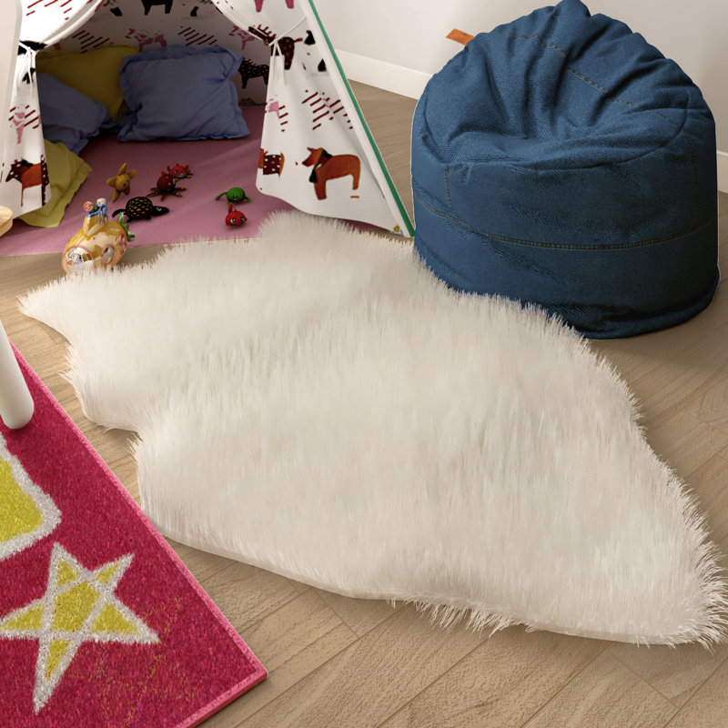 Keira Sheepskin Hand Woven Area Rug, Rectangle 61 x 91 cm