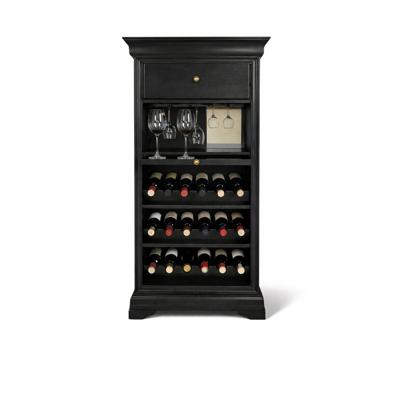Silvia Bar Cabinet With Rack By RAM Game Room, Black