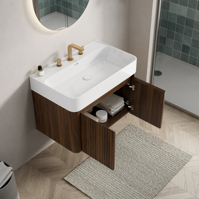 Wall Mounted With Solid Surface Top, 29.53