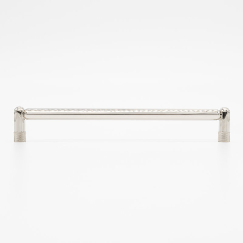 Knurled Bar / Handle Pull, 8", Polished Nickel