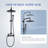 Wall Mounted Matte Black  8 Inch Rain Shower System  Combo With Adjustable Slide Bar And Handheld Shower Sprayer